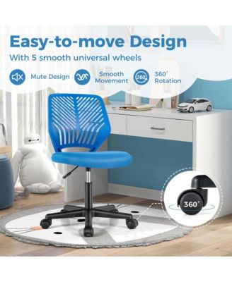 Height-adjustable Ergonomic Kids Desk Chair with Universal Casters Working Chair