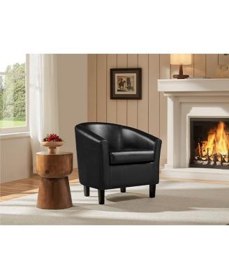 Faux Leather Accent Chair Black
