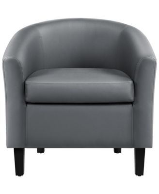 Faux Leather Accent Chair Gray