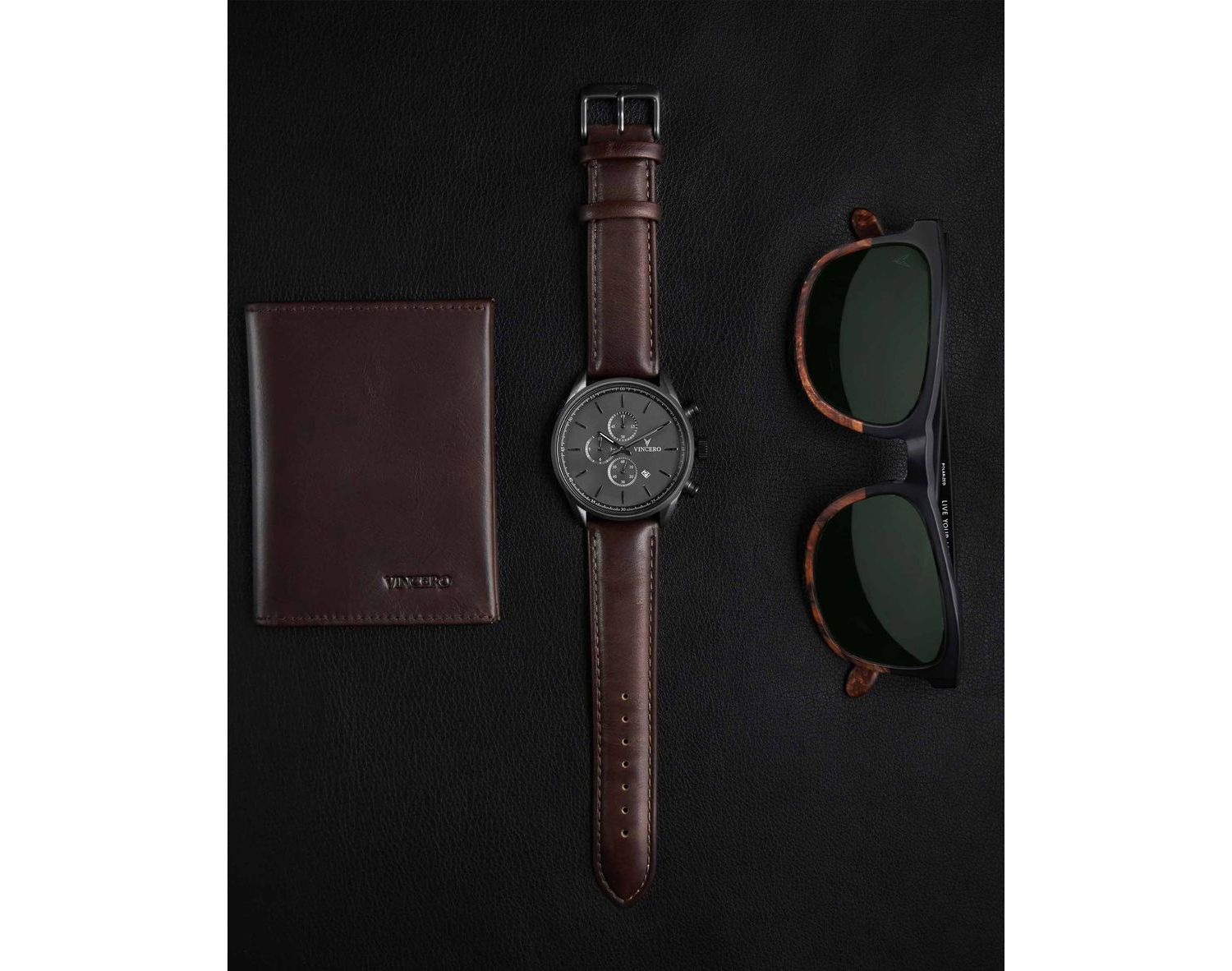 Men's Chrono S2 Chronograph Brown Leather Strap Watch 43mm