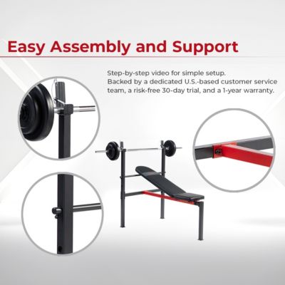 Adjustable Standard Incline Weight Bench, Bench Press with Barbell Rack