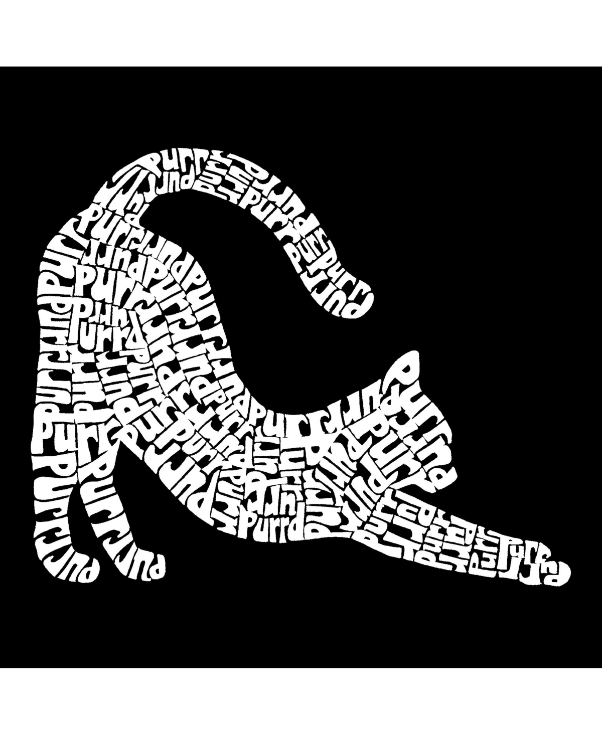 La Pop Art Boys Stretching Cat Word Art T-Shirt