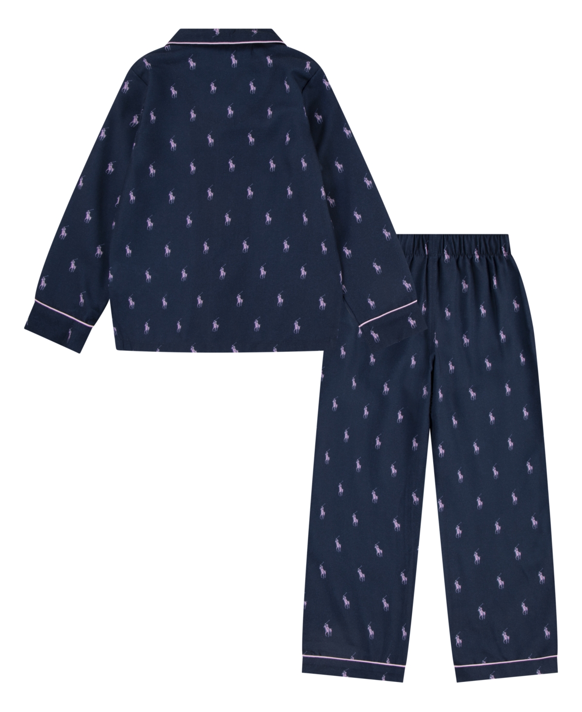 Polo Ralph Lauren Toddler Girls Woven Long Sleeve and Pant Pajamas, 2-Piece Set