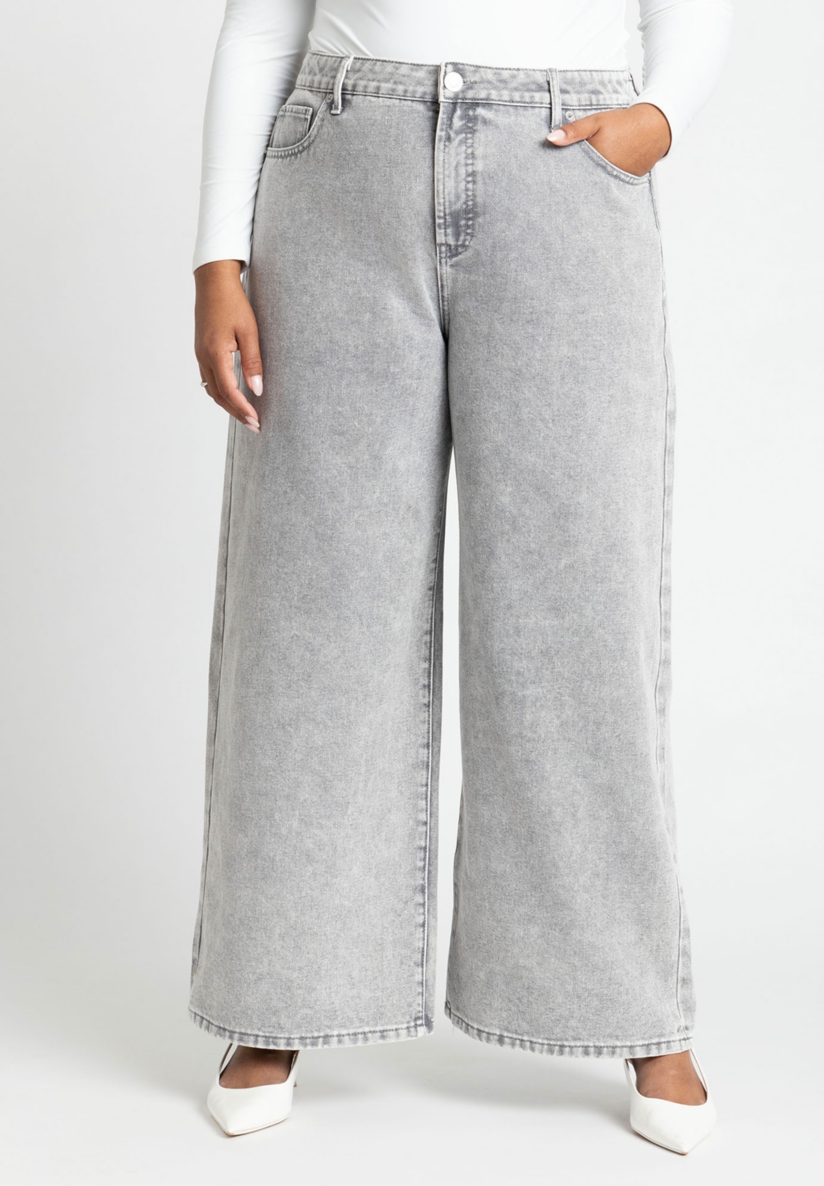 Eloquii Plus Size The Yvette Rigid Wide Leg Jean