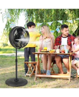 16 Inch Outdoor Misting Fan Oscillating Pedestal Fan with 3 Mist Levels
