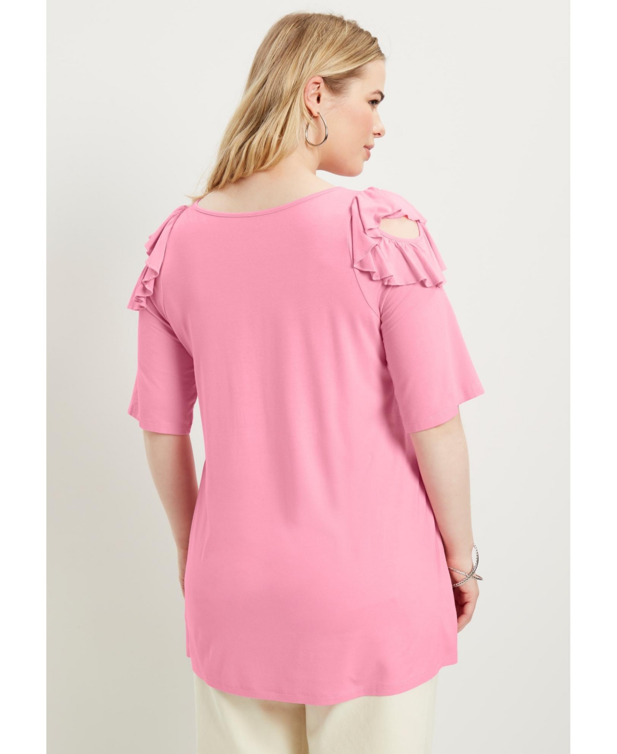 June + Vie Plus Size June + Vie Cold-Shoulder Ruffle Tee