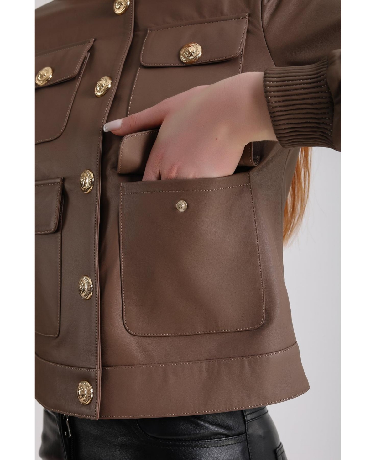 Furniq Uk Women's Leather Jacket,- Brown
