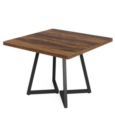 Square Dining Table for 4, 31.5" Industrial Dinner Table with Metal Base, Wood Kitchen Table for Dining Room, Small Space, Apartment