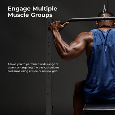 Sunny & Health Fitness LAT Pulldown Bar Attachment for Pulley Cable Machine, Up to 300LBs Support