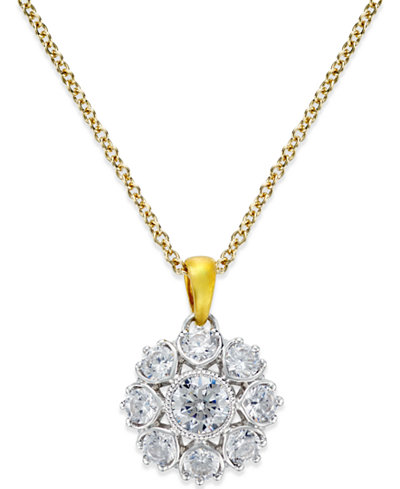 Marchesa Certified Diamond Pendant in 18k Gold & White Gold (3/4 ct. t.w.)