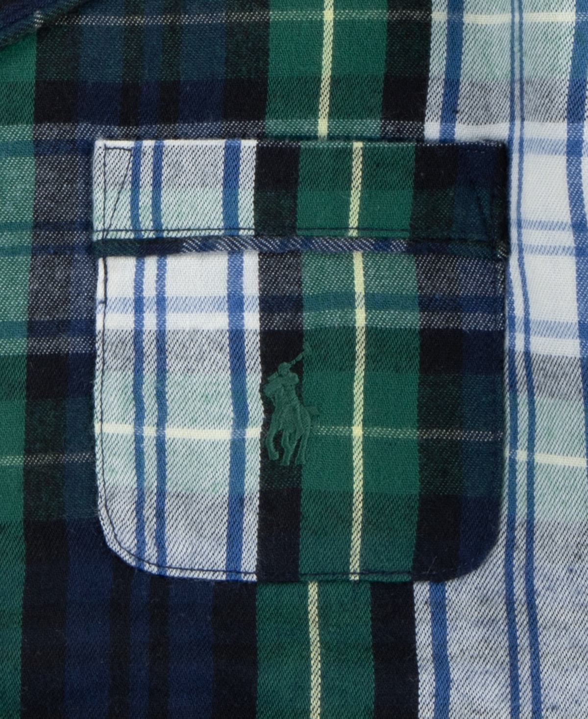 Polo Ralph Lauren Big Boys Woven Long Sleeve And Pant Pajamas, 2-piece Set In White Gordon Plaid