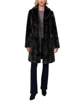 Jones New York - Women's Faux-Fur Single-Breasted Blazer Coat