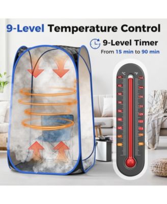 Full-Body Personal Sauna Tent with 1000W 3L Steam Generator-Black