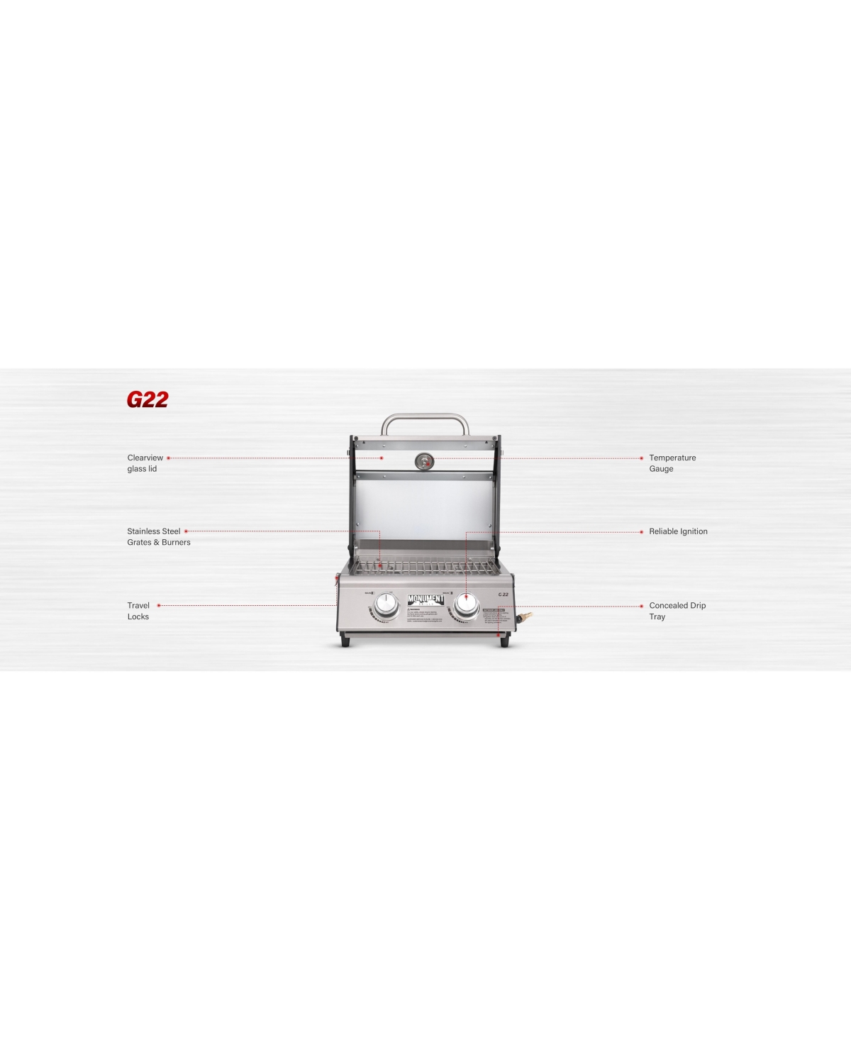 Monument Grills Table Top 2 Burner Grill