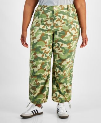 Trendy Plus Camouflage Parachute Pants
