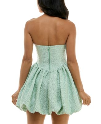 Juniors' Sequinned Balloon-Skirt Mini Dress