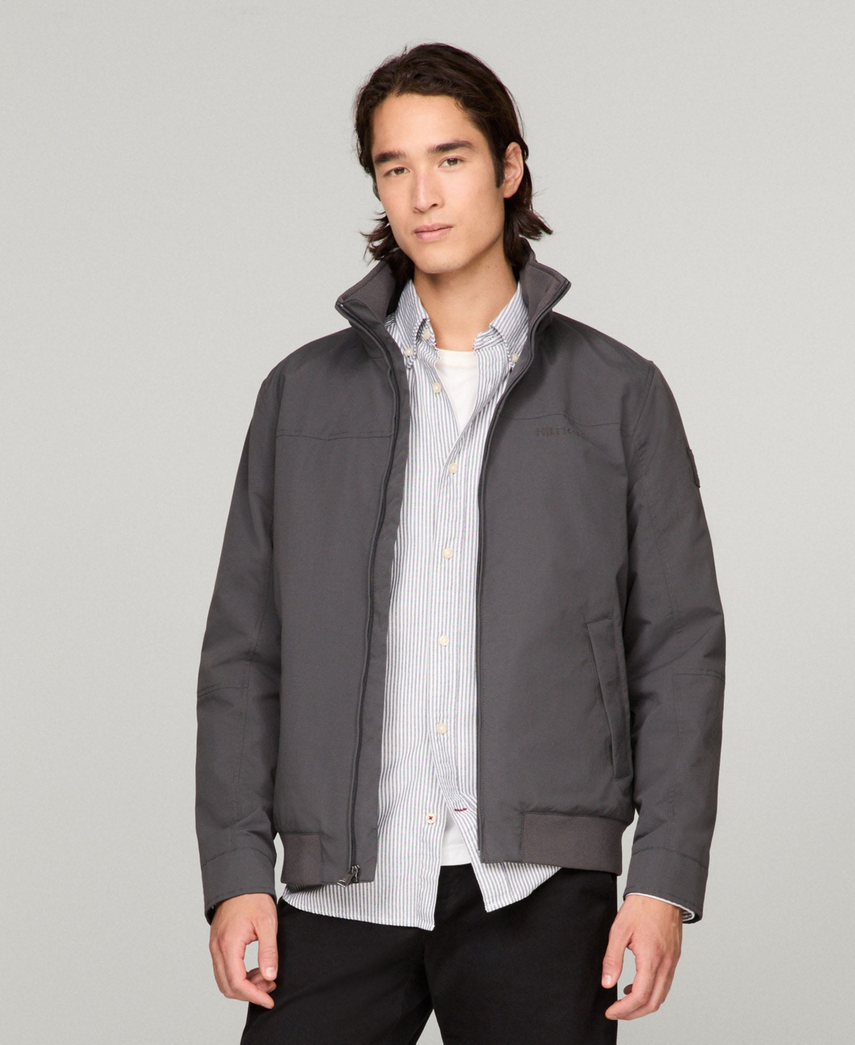 Tommy Hilfiger Men's Regatta Water Resistant Jacket In Gray