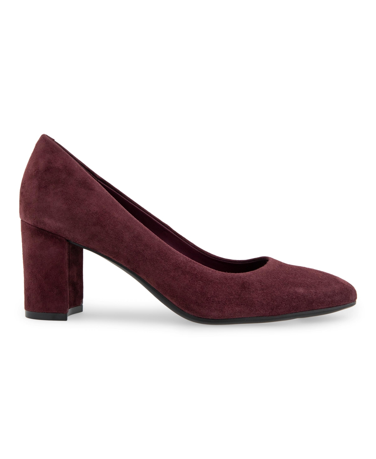 Shop Aerosoles Women's Betsy Block Heel Pumps In Gray Suede