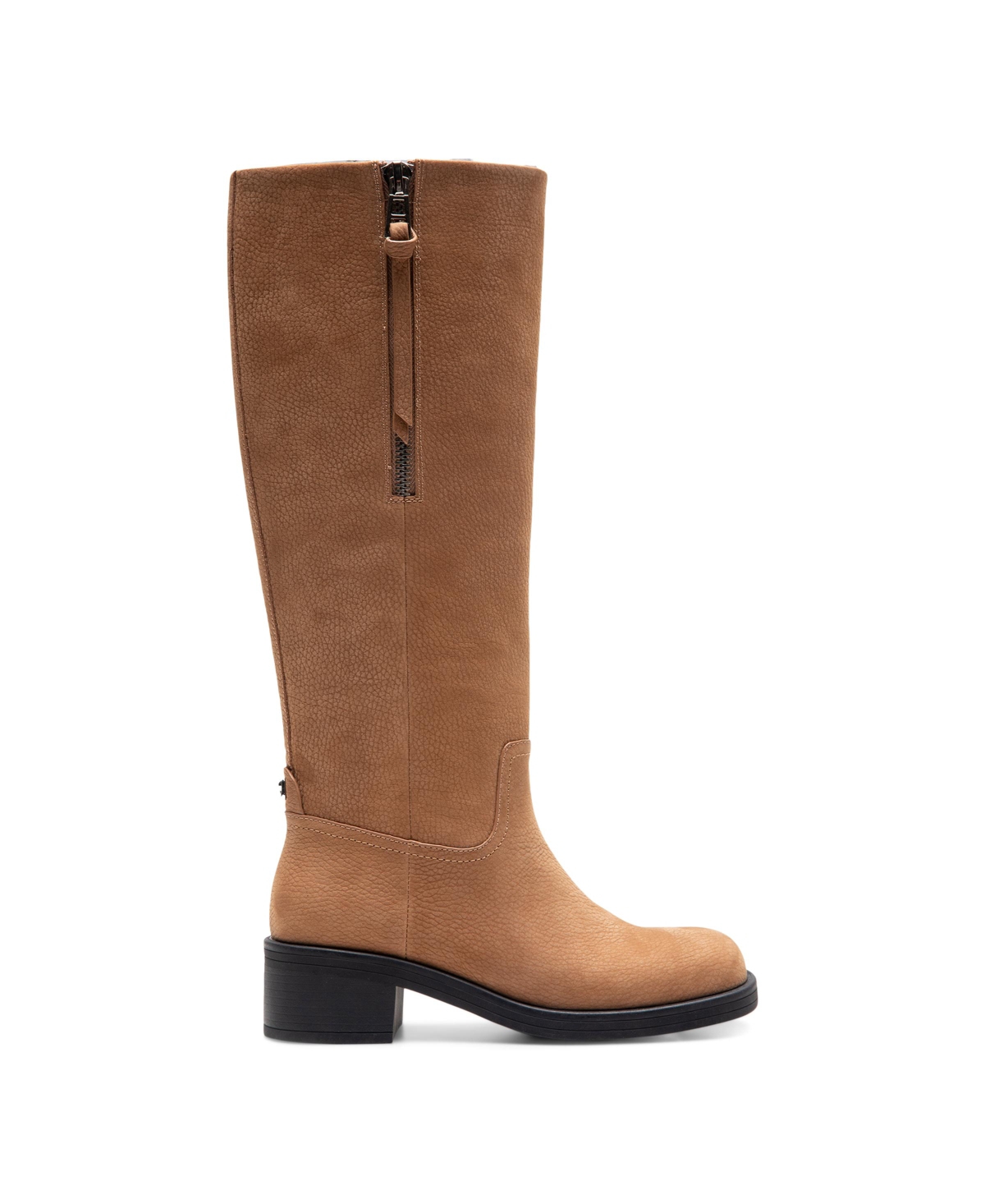 Shop Aerosoles Women's Morisson Block Heel Tall Boots In Camel Pebbled Nubuck