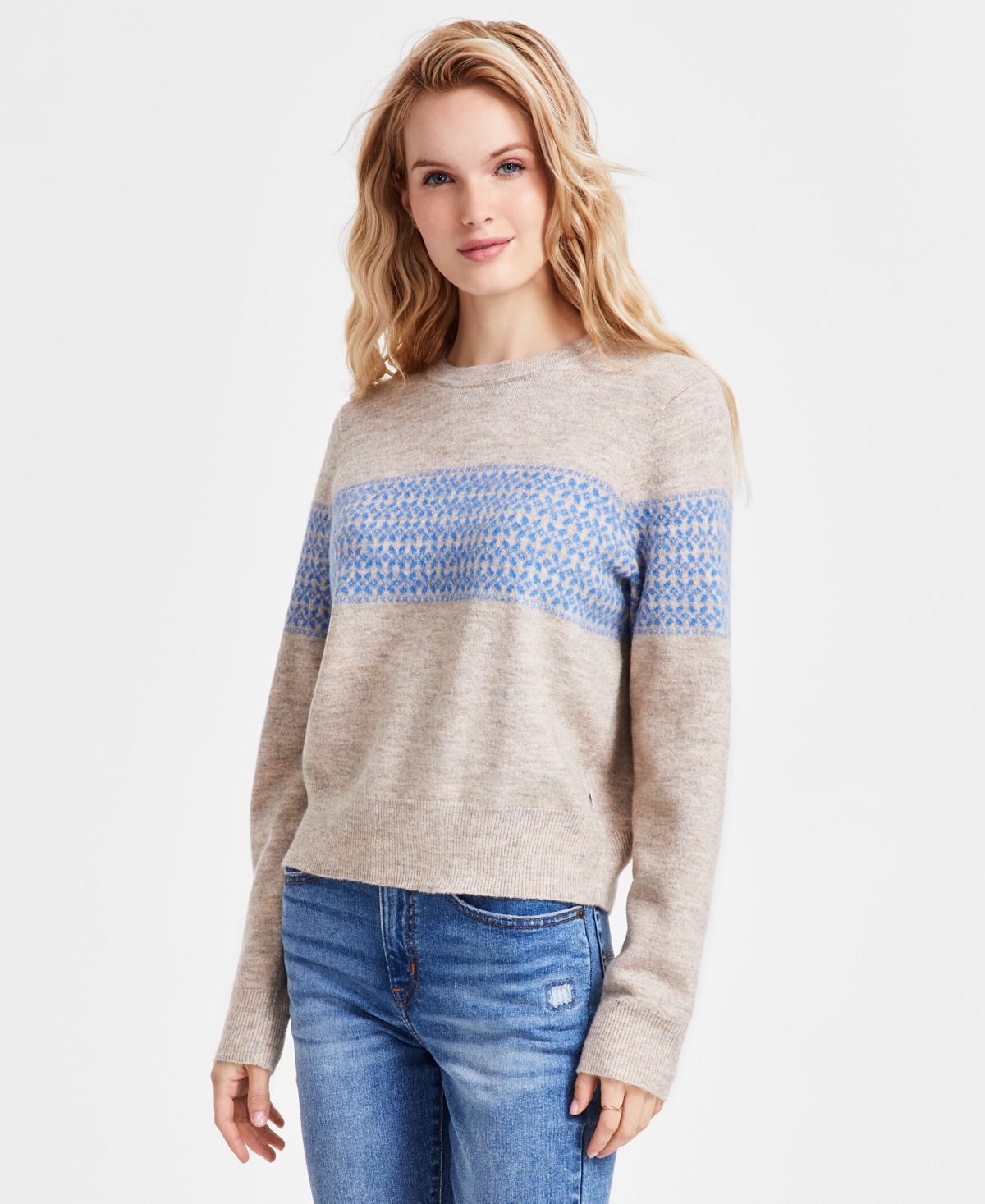 LEVI'S WOMEN'S FAIR ISLE STRIPE SWEATER MACY'S EXCLUSIVE 