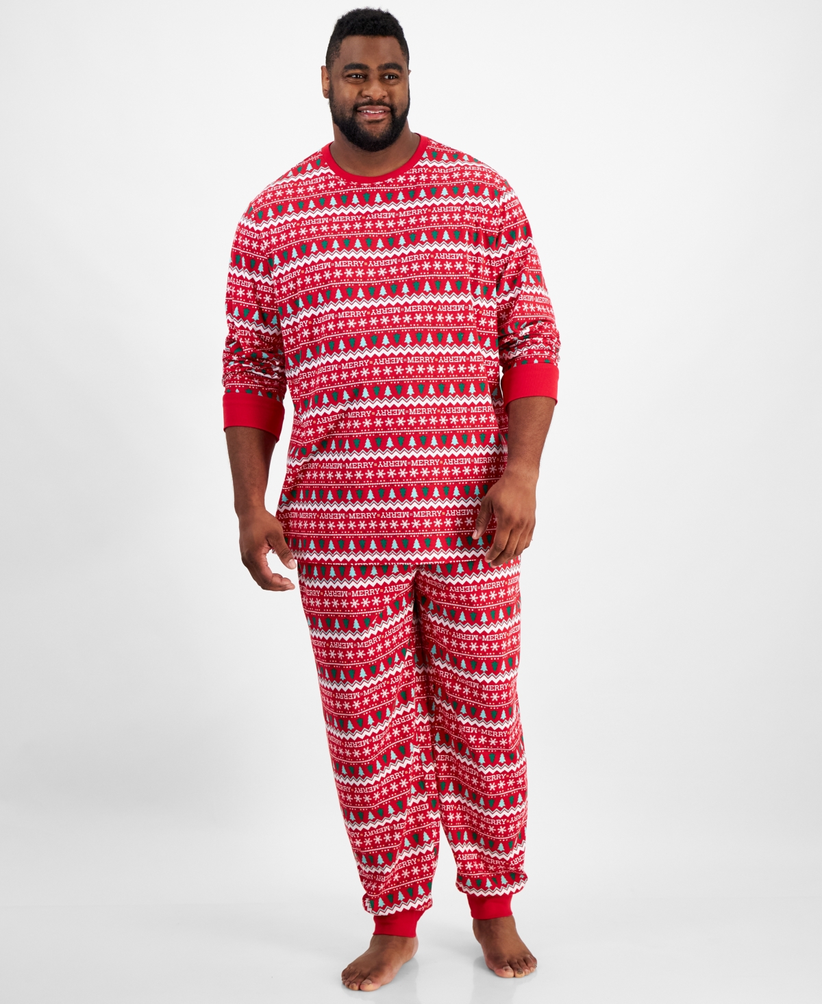Holiday Lane Big & Tall Merry Mix It Cotton Matching Family Pajamas Set, Created for Macy's