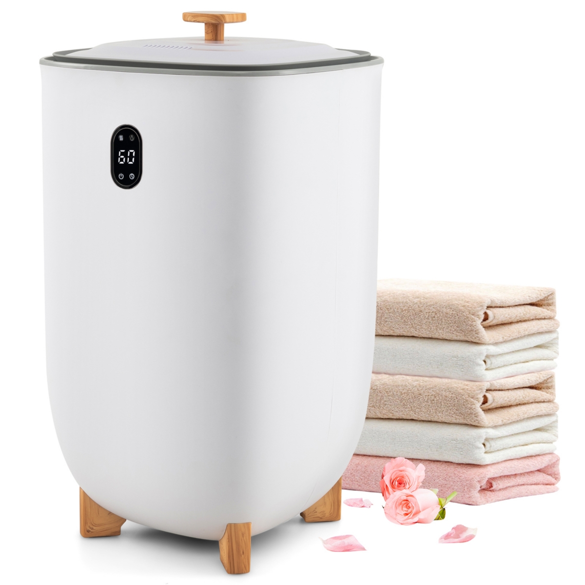 35L Large Home Towel Warmer Dryer Bucket with Aromatherapy, Auto Shut-off Function - White