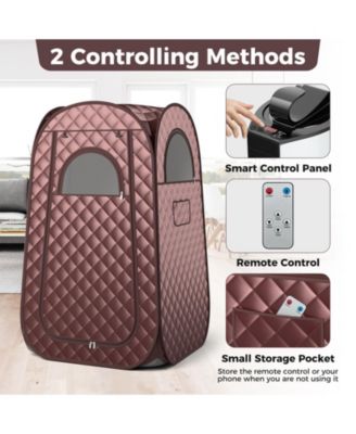 Full-Body Personal Sauna Tent with 1000W 3L Steam Generator-Coffee