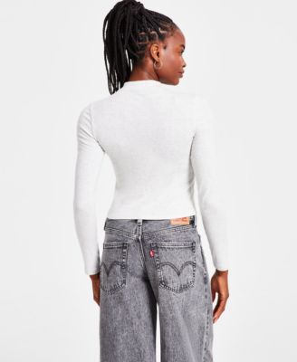 Women's Effortless Mock Neck Long-Sleeve T-Shirt