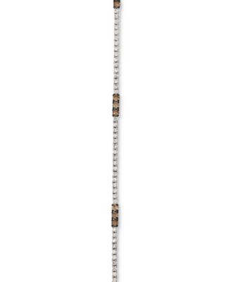 Nude Diamond & Chocolate Diamond Station Tennis Bracelet (1-5/8 ct. t.w.) in 14k White Gold