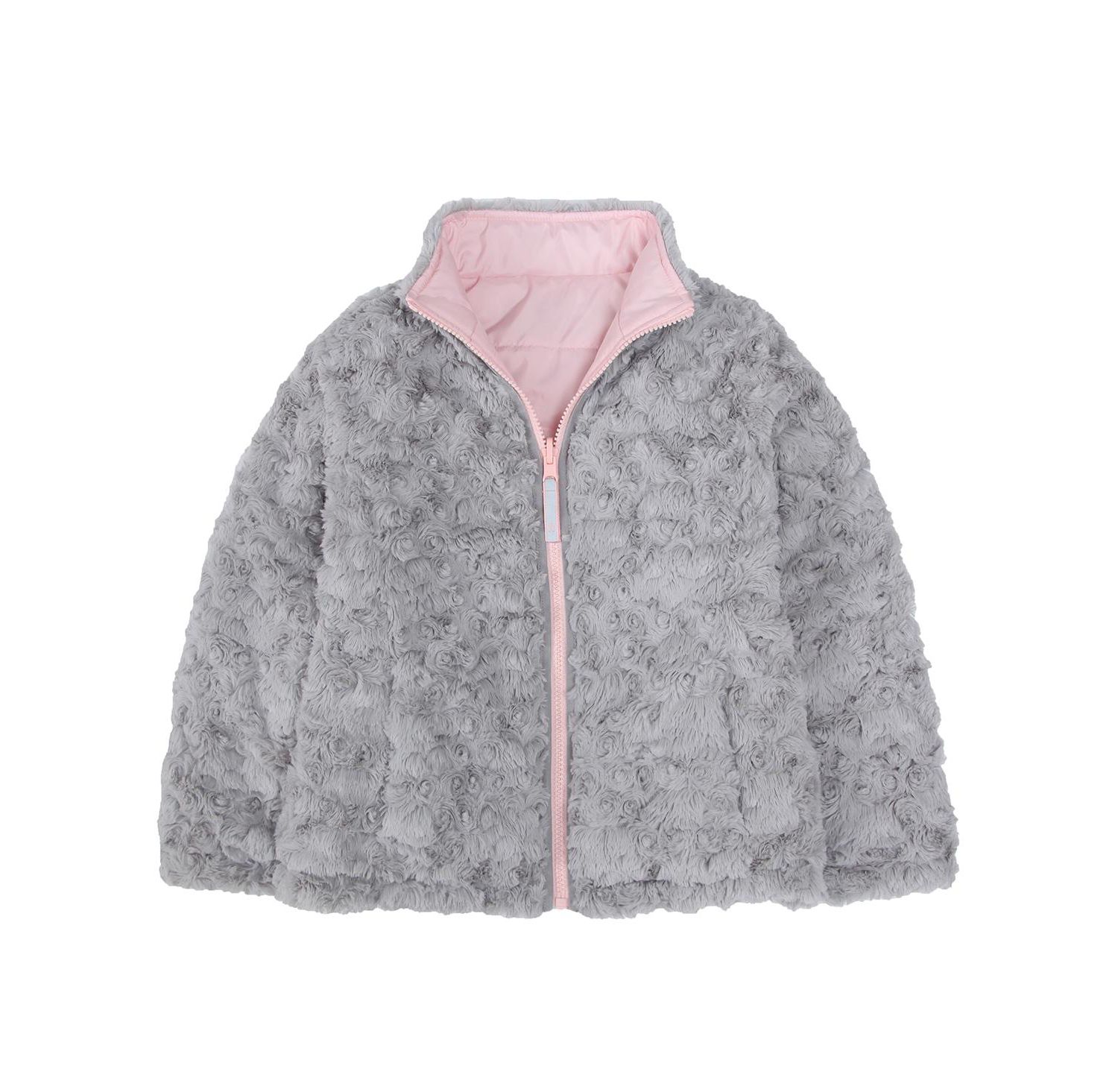 Girls Reversible Sherpa Fleece Puffer Jacket