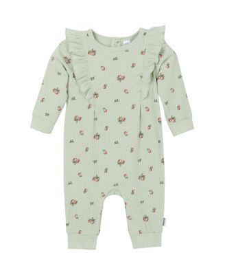 Baby Girls Ruffled Long Sleeve Romper
