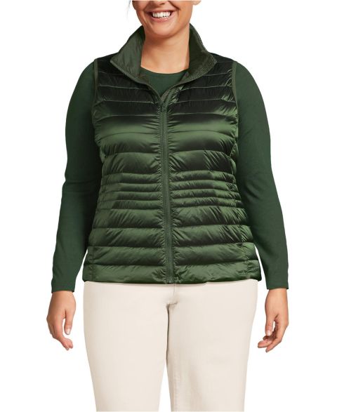 Женские жилеты Lands' End Plus Size Wanderweight Packable Down Vest