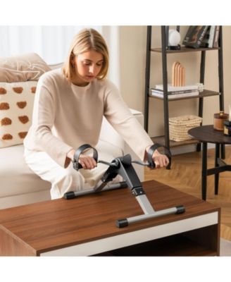 Under Desk Exercise Bike Pedal Exerciser with LCD Display for Legs and Arms Workout-Black