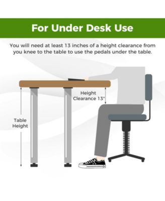 Under Desk Exercise Bike Pedal Exerciser with LCD Display for Legs and Arms Workout-Black