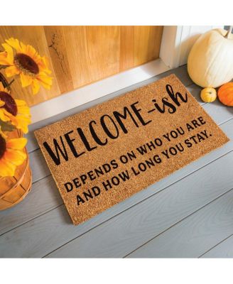 16 x 28 Inches Welcome-ish Door Mat | Non-Slip Rubber Backing | Dirt catching Natural Coir | Indoor and Outdoor Home Decor