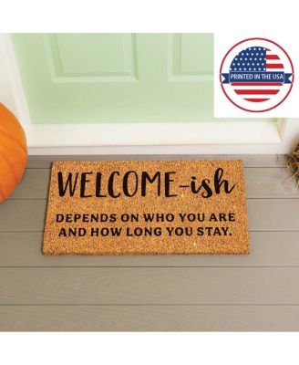 16 x 28 Inches Welcome-ish Door Mat | Non-Slip Rubber Backing | Dirt catching Natural Coir | Indoor and Outdoor Home Decor