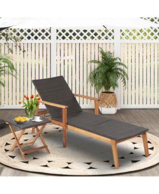 SUGIFT Patio Rattan Lounge Chair with 4-Position Adjustable Backrest