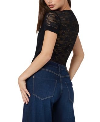 Women's Lace Back Short-Sleeve T-Shirt