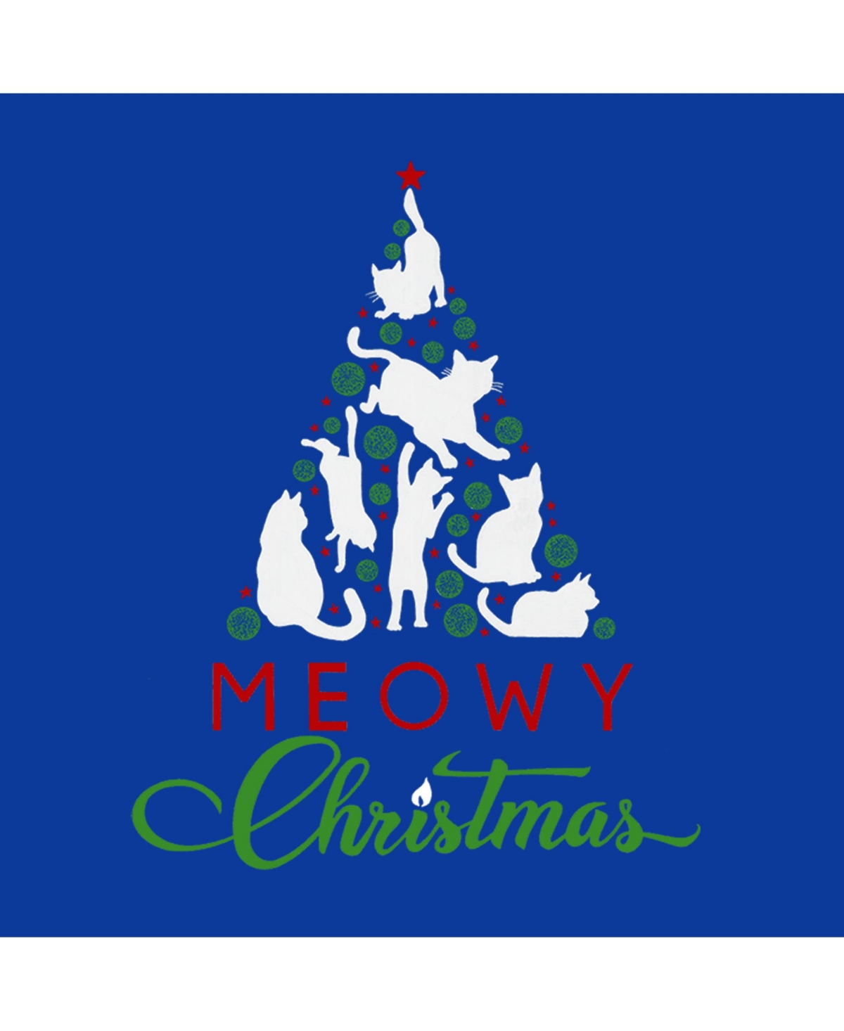 La Pop Art Boys Meowy Christmas Tree Word Art Crewneck Sweatshirt