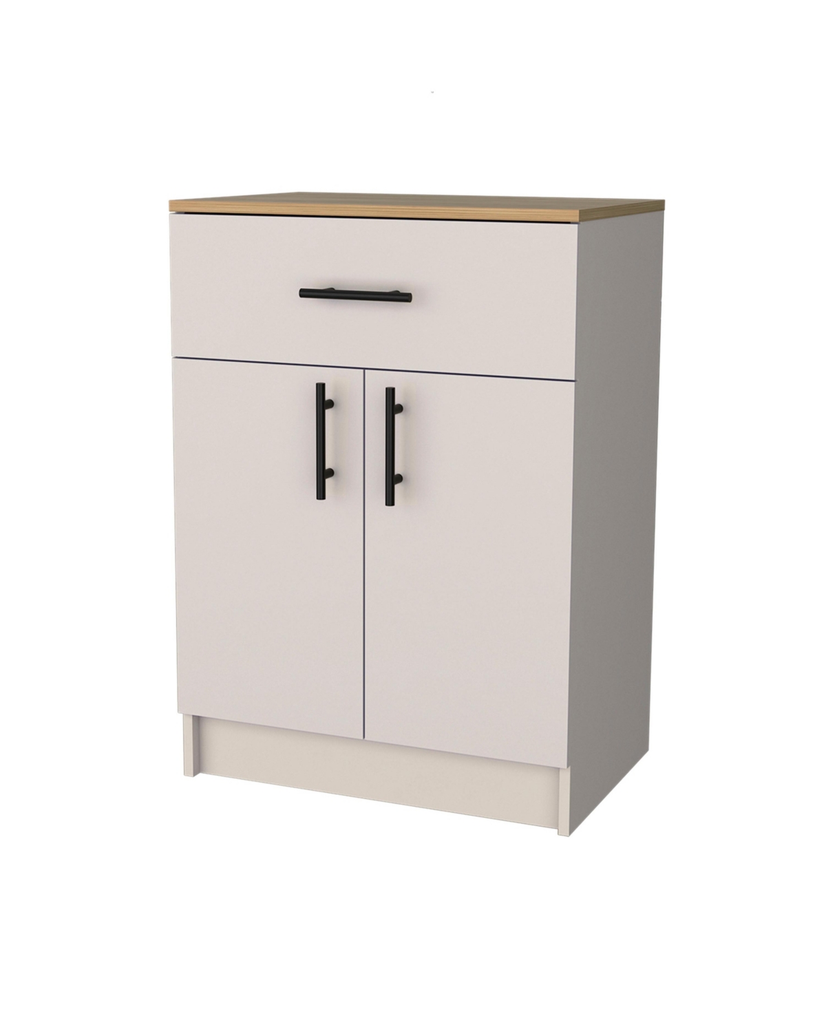 Fm Furniture Cope kitchen Pantry in melamine with 2 doors and 1 drawer, natural Oak - Ivory/natural oak