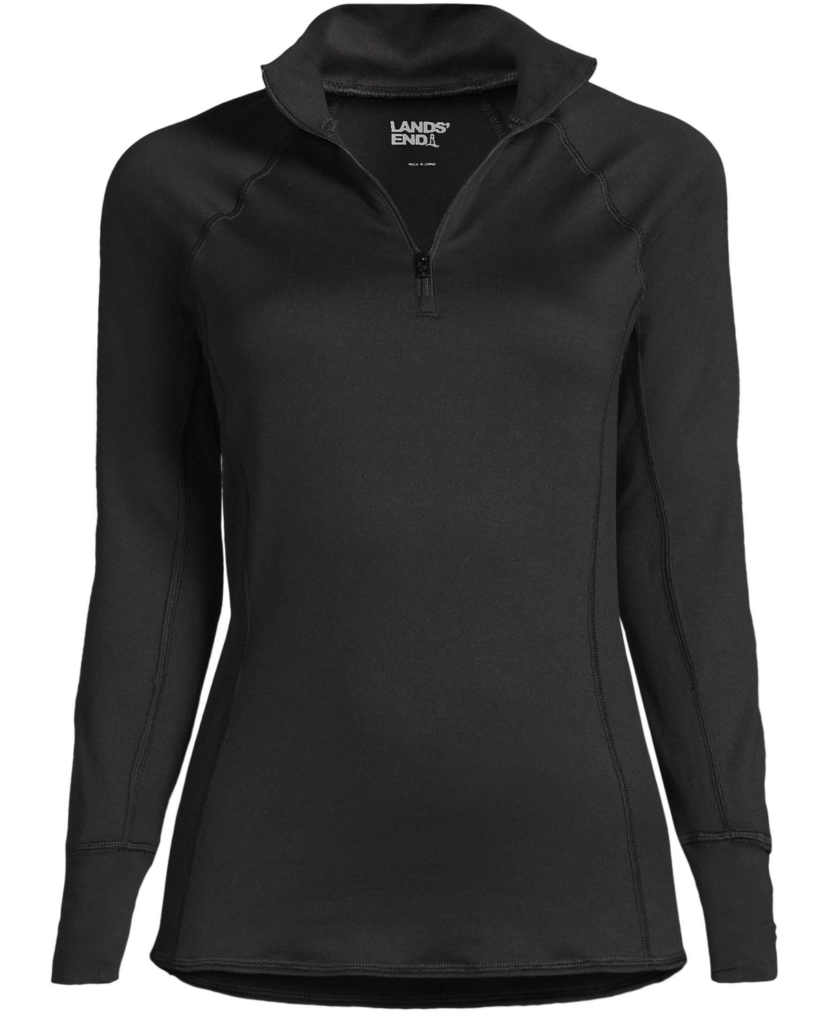 Lands' End Women's Baselayer Cozy Thermaskin Quarter Zip Top