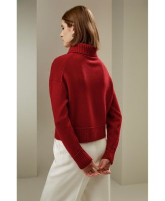 Women's Relaxed Fit Wool-Cashmere Blend Sweater