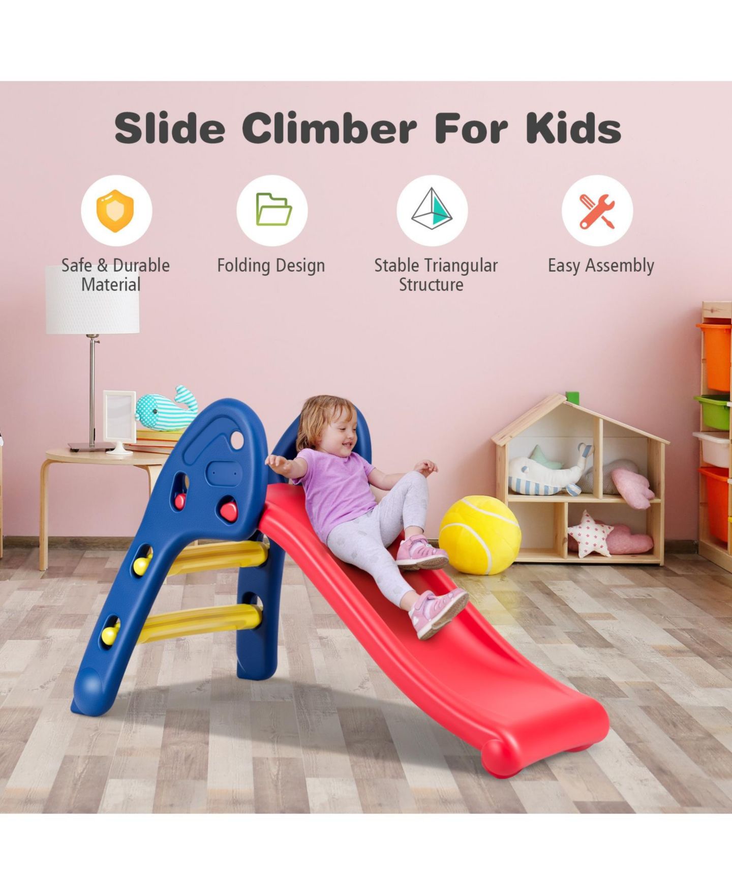 Детская игрушка INOLAIT 2 Step Children Folding Plastic Slide — фото 6