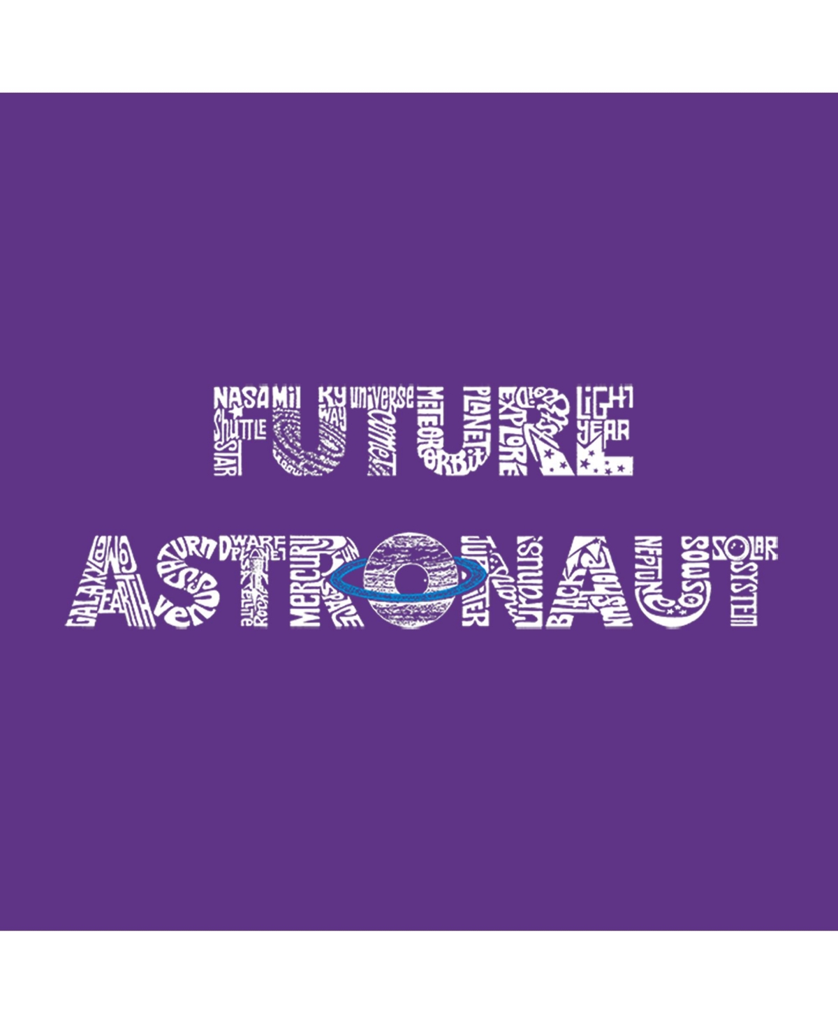 La Pop Art Girls Future Astronaut Word Art Long Sleeve T-Shirt