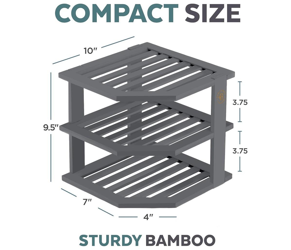 Bambusi Bambusi Plate Organizer for Cabinet - Bamboo Kitchen and Bathroom Organization - Ideal for Cabinet Space Saving, Corner Cabinet Organizer, Cou