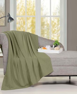 Milan Cotton Jacquard Dobby Weave Textured Striped Lightweight Woven Throw, 50" x 60"