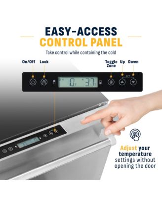 24 inch Refrigerator and Outdoor Freezer, Undercounter Refrigerator Freezer Convertible, Dual Zone Cooler with Drawer and External Controls, Soft Close Stainless Steel Fridge Drawers