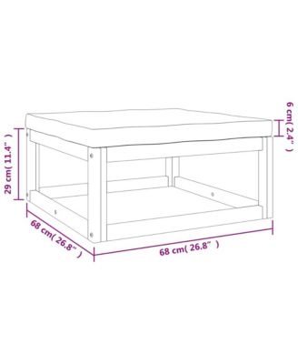 Patio Footrest with Taupe Cushion Solid Wood Acacia