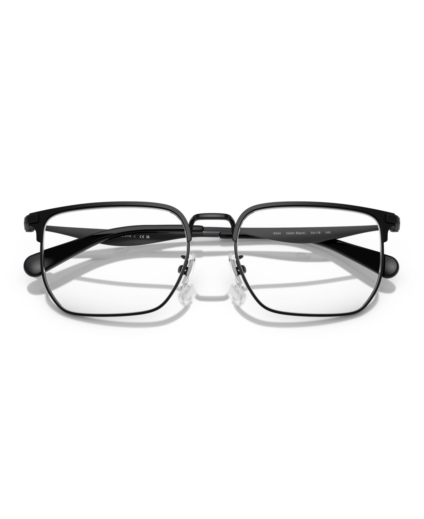Мужские очки COACH Man Irregular Metal HC5178 Eyeglasses, цвет: Атласный чёрный — фото 5
