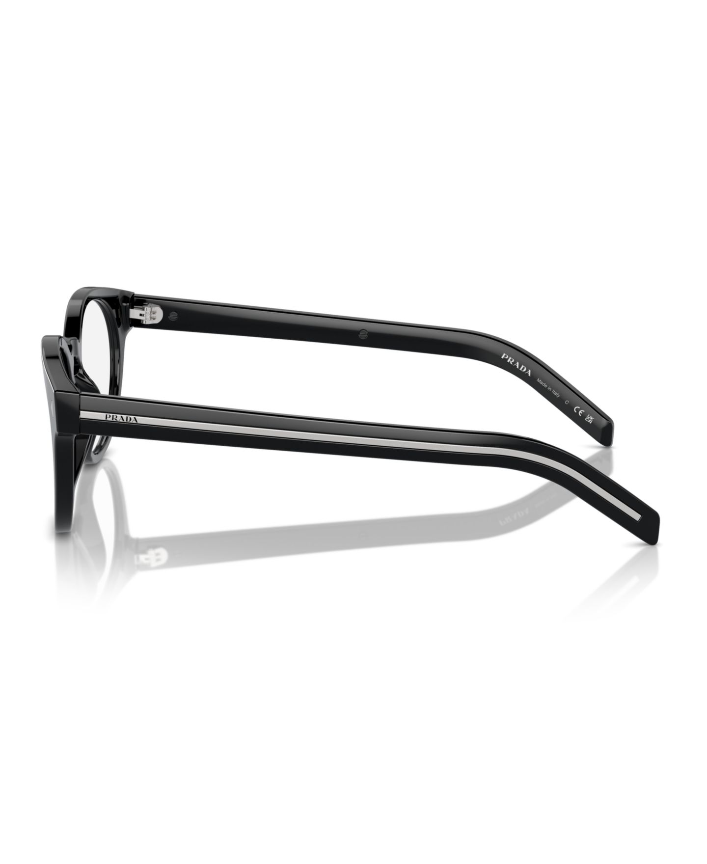 Мужские очки PRADA Man Panthos Plastic PR A14V Eyeglasses, цвет: Чёрный — фото 3